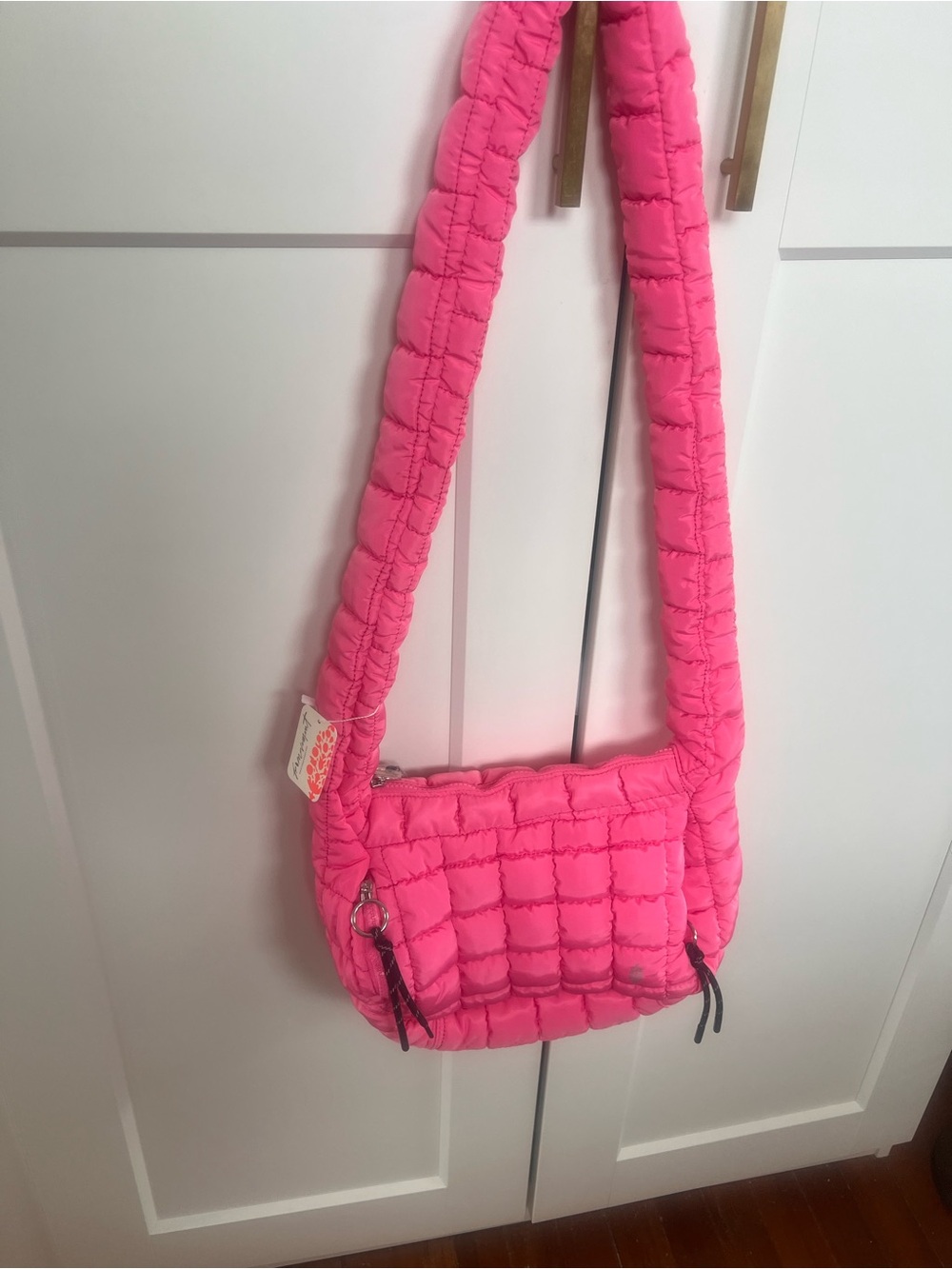 Free People Hot Pink Quilted Crossbody Bag